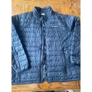 Mens Columbia Size 3X Puffer Omni-Heat Jacket Black Lightweight BROKEN ZIPPER